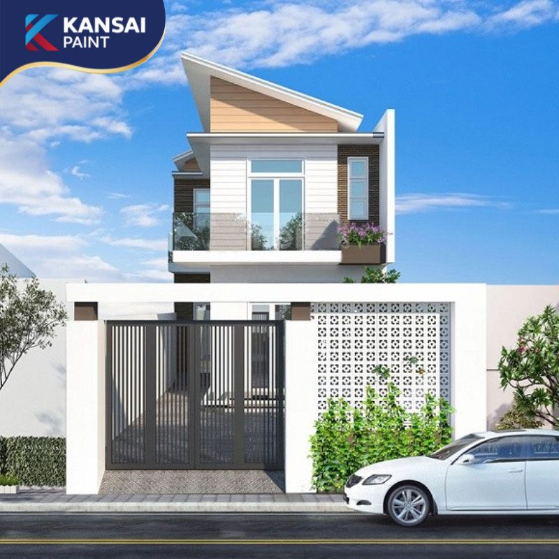 Cách phối màu sơn mặt tiền nhà ống 2 tầng Cách phối màu sơn mặt tiền nhà ống 2 tầng