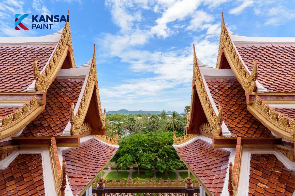 Nhà Mái Thái Sơn Màu Trắng Sứ Nhà mái thái sơn màu trắng sứ