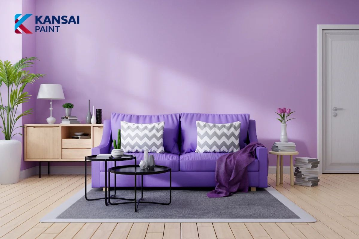 Sơn tường màu tím Pastel