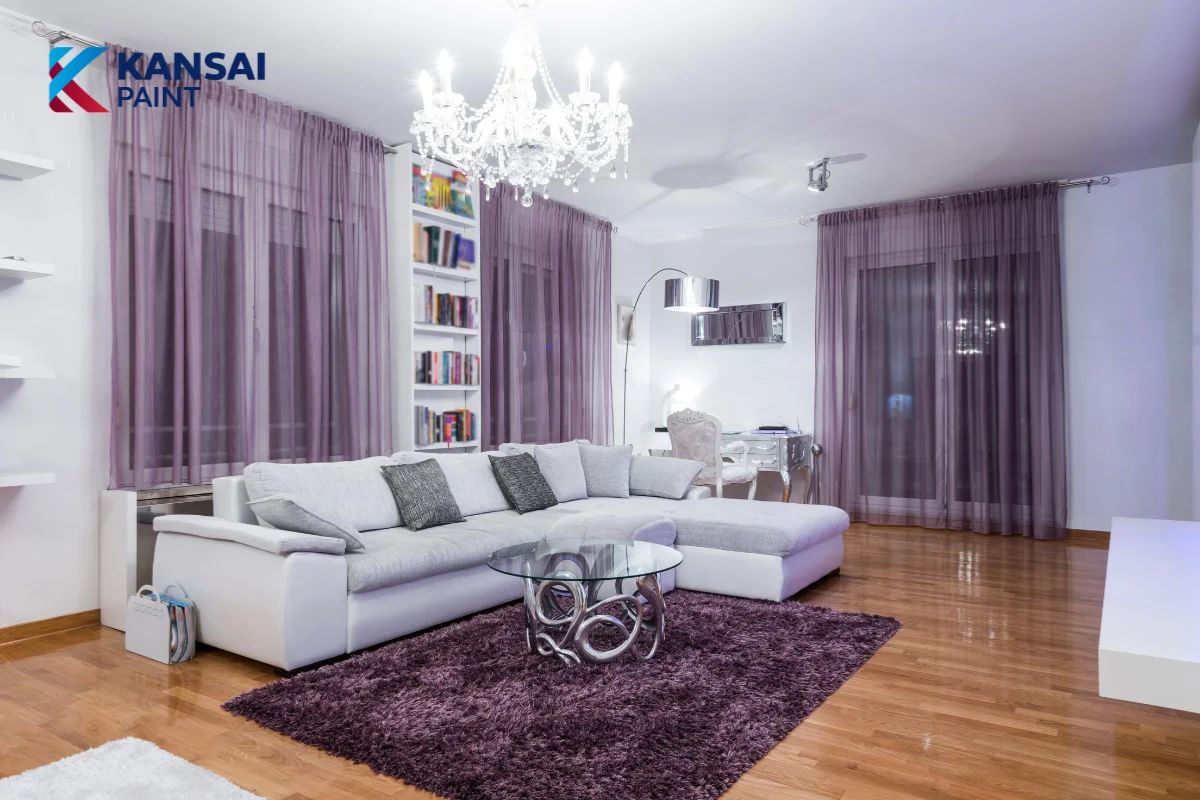 Sơn tường màu tím Pastel