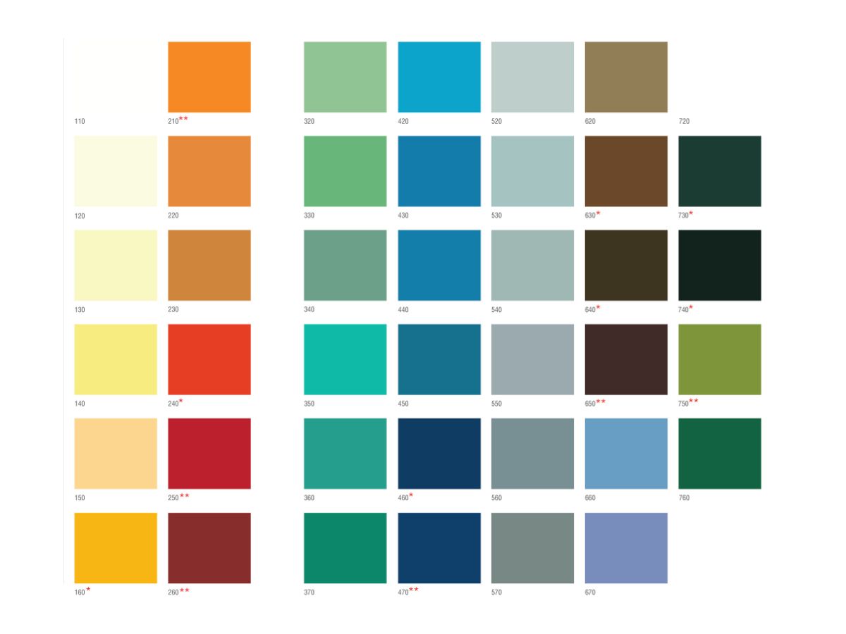 Bảng màu sơn công nghiệp Kansai Bảng màu sơn công nghiệp Kansai