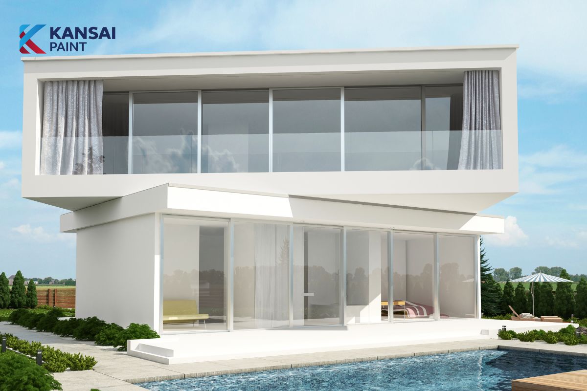 Mẫu Nhà Sơn Màu Trắng Sứ