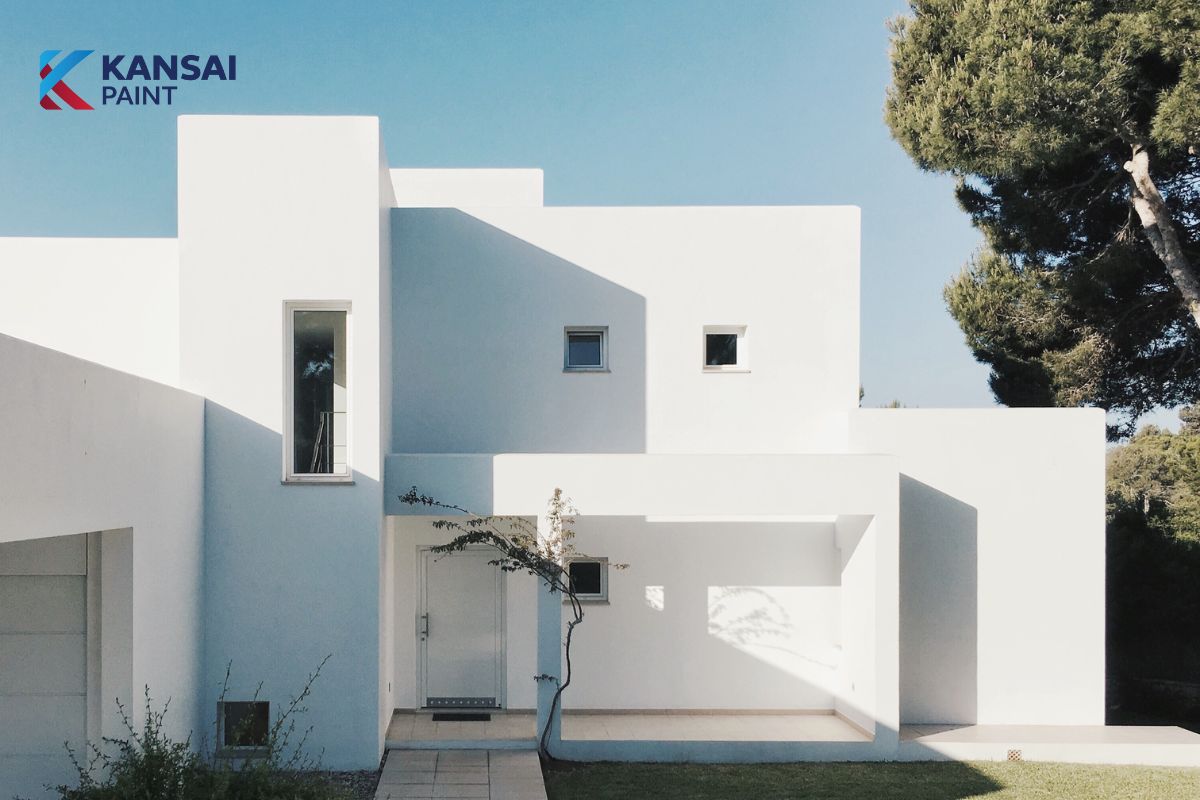 Mẫu Nhà Sơn Màu Trắng Sứ