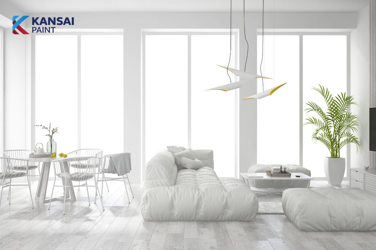 Mẫu Nhà Sơn Màu Trắng Sứ