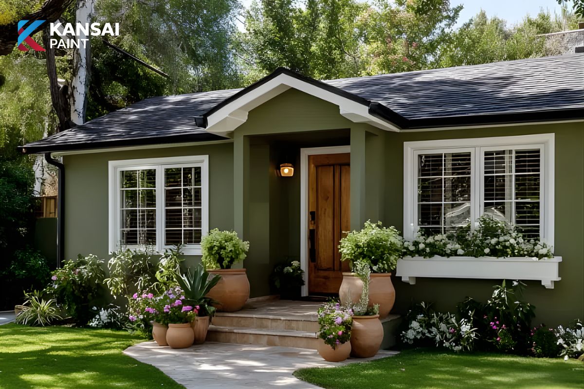 Sơn Mặt Tiền Màu Xanh Rêu