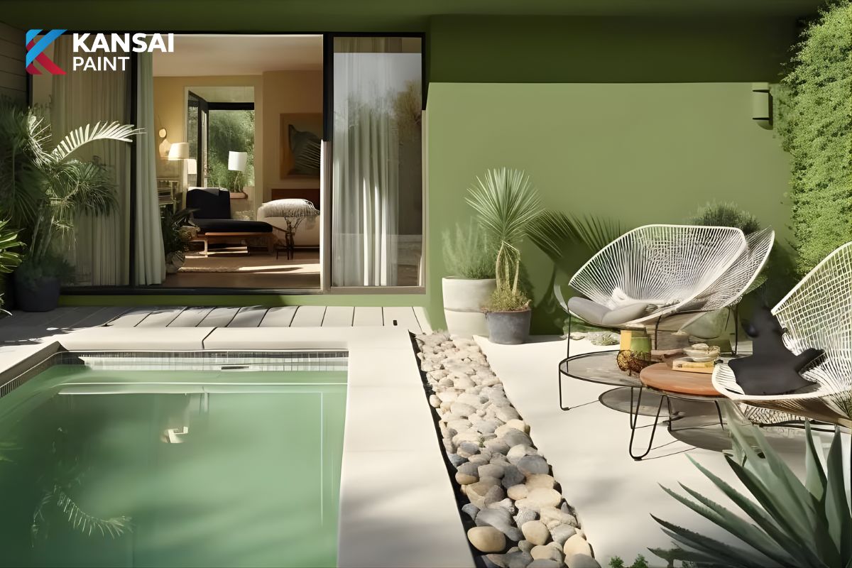 Sơn Mặt Tiền Màu Xanh Rêu