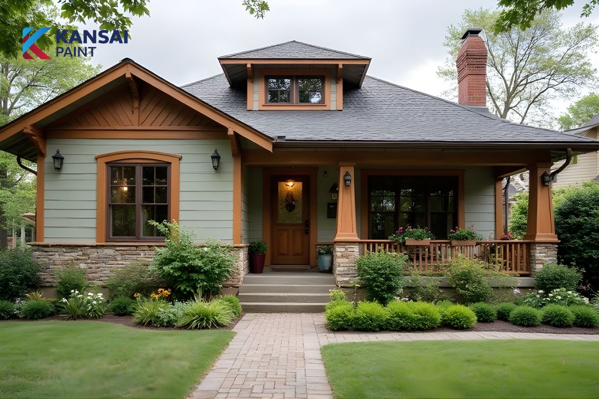 Sơn Mặt Tiền Màu Xanh Rêu