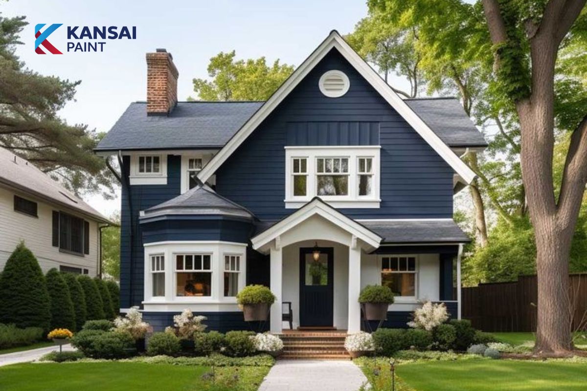 Sơn Nhà Cấp 4 Màu Xanh