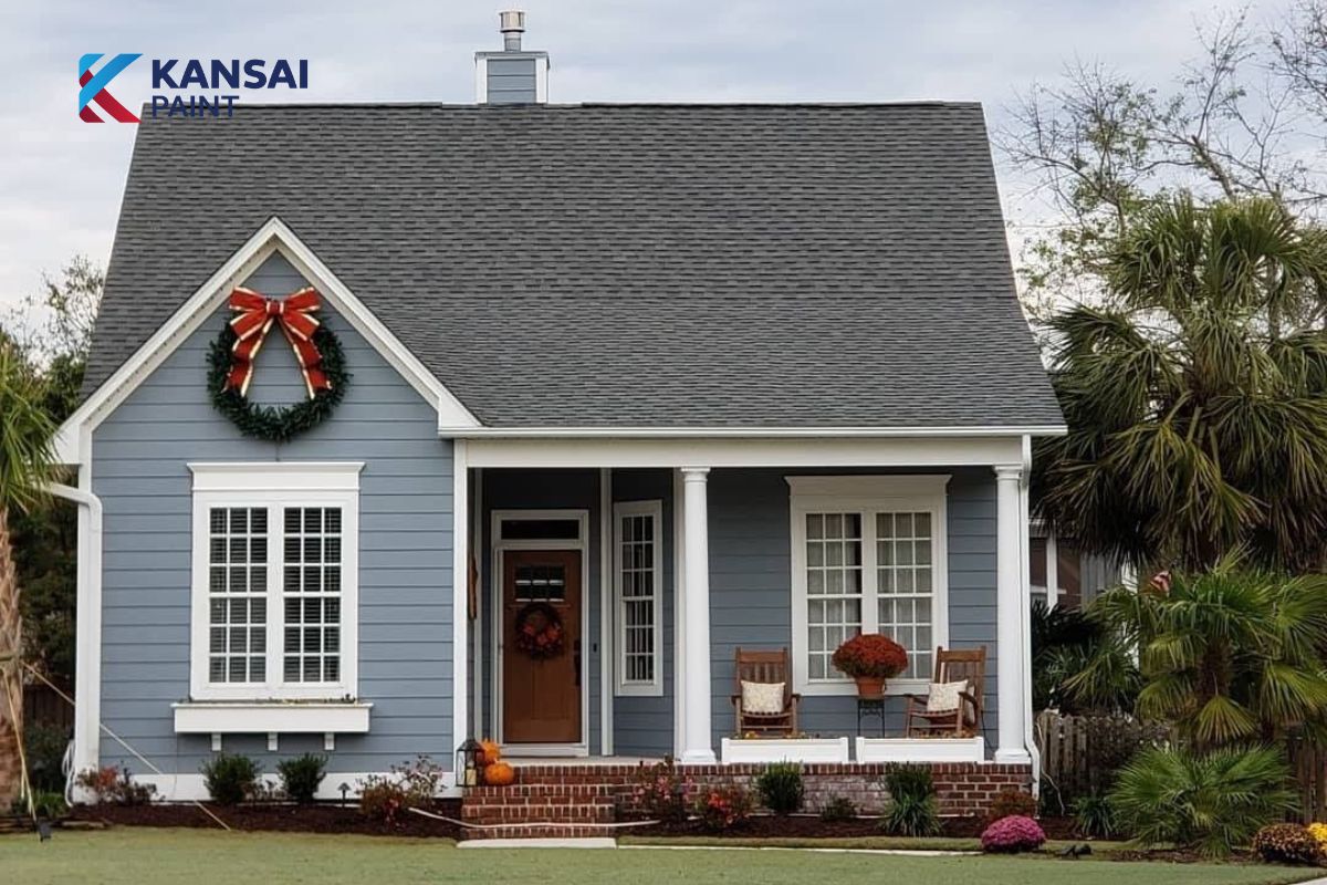 Sơn Nhà Cấp 4 Màu Xanh