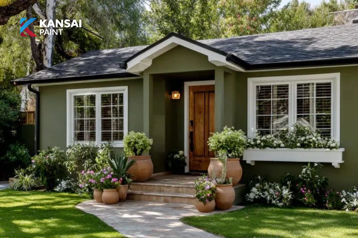 Sơn Nhà Cấp 4 Màu Xanh