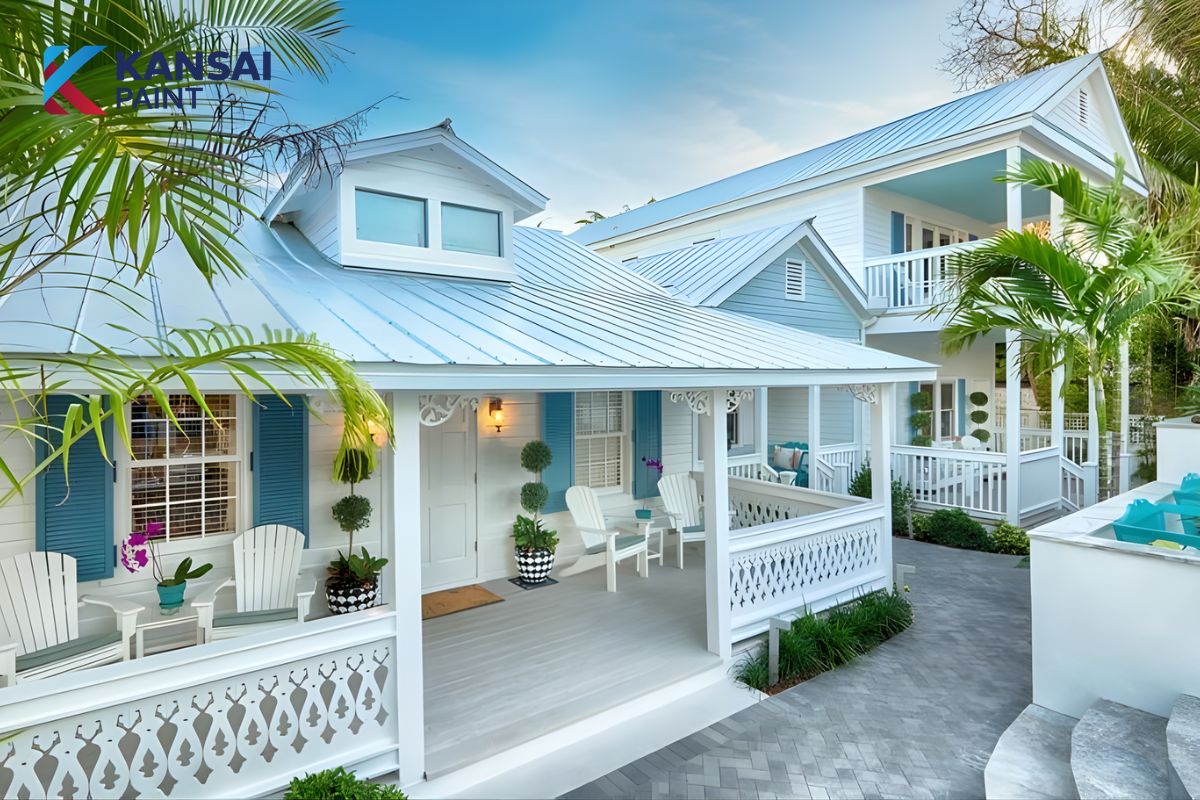 Sơn Nhà Màu Xanh Da Trời Nhạt
