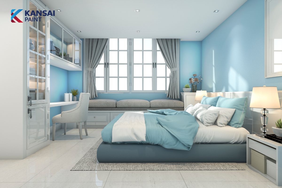 Sơn phòng ngủ màu xanh dương