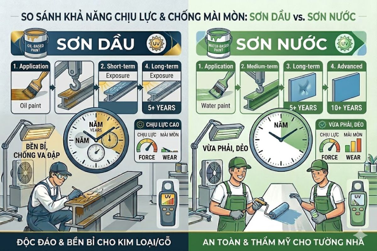 Sơn Dầu Và Sơn Nước Khác Nhau Như Thế Nào 