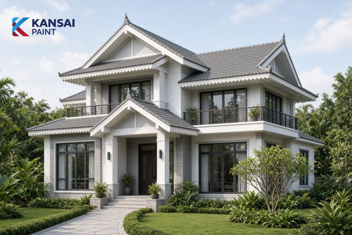 Sơn Ngoài Nhà Màu Trắng Xám
